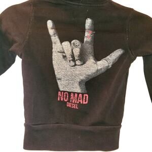 Diesel Boys Black No Mad Diesel Full Zip Hoodie Size 4